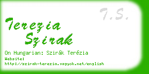terezia szirak business card